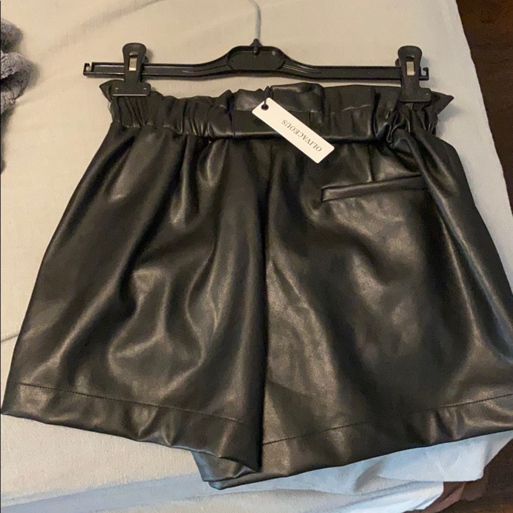 Black Leather Shorts